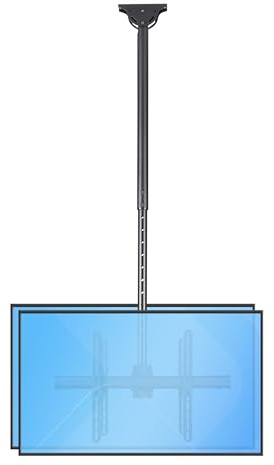 StarTech.com Dual TV Ceiling Mount, Hanging 2 Screen VESA Pole Mount for 32”-75 Displays - Height Adjustable Telescopic Pole
