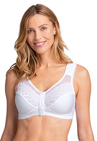 Miss Mary of Sweden Cotton Ease Womens Non-Wired Front-Closure Bra White