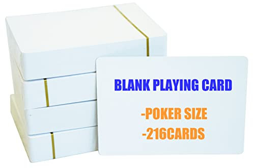 SEETOOOGAMES Vita DIY tomma spelkort att skriva på 216 st pokerstorlekskort – visitkort, indexflashkort, presentkort