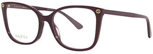 Gucci GG0026O 012 Eyeglasses Women's Burgundy Full Rim Cat Eye 53mm