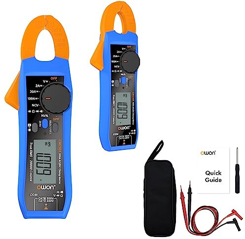 OWON CM210E Mini Digital Klemme Meter 100A AC DC Corriente Corriente Real RMS Alicates Amperímetro Resistencia, Capacitancia, Diodo Comprobador Multímetro