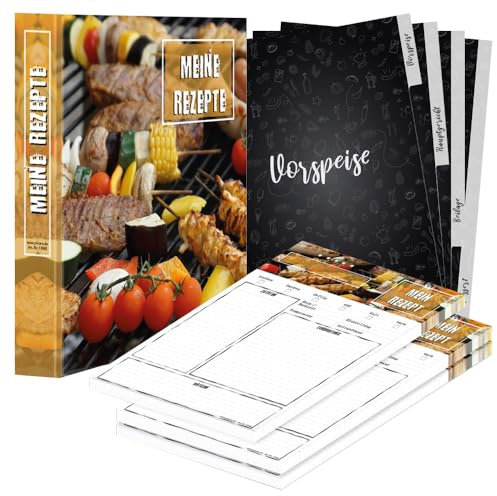 PRICARO Rezeptordner Komplett-Set BBQ, A4, 8 teilig