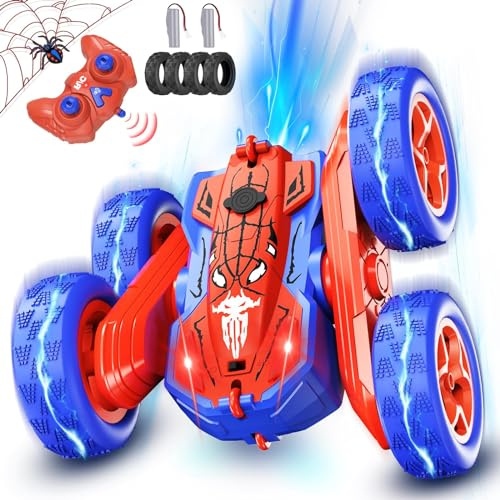 Ancitoy Spider Remote Control Car for Boys, Stunt Car with Light Spray, RC Cars Rechargeable Double Sided Driving 360° Flip Rotating Racing, Christmas, Toys for Kids Age 3-12 Birthday Gifts