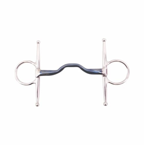 AK Mors à aiguilles Blue Silver avec passage de langue – Embouchure pleine et solide en Sweet Iron – AKRS-102648 (Bleu Argent, 5.75'')