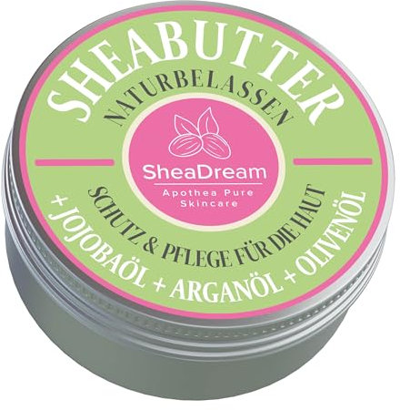 Sheadream Premium Sheabutter mit Jojoba-, Argan- & Olivenöl – 100% naturbelassen, 150 ml, rein & unraffiniert, Feuchtigkeitsspendend & Pflegend, Hautverträglichkeit bestätigt, für trockene Haut