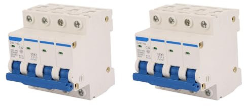 Eujgoov Disjoncteur Miniature 2 Pièces DZ47-63 4P 32A 400V Disjoncteur Solaire pour la Décoration de la Maison, L'ingénierie, la Construction, la Transformation du Réseau Rural et