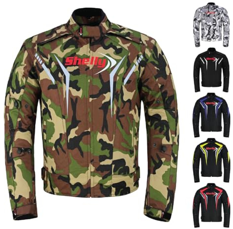 Shelly Premium Motorcycle Jacket for Adventure/Touring with Cordura Textile Fabric for Motorbike Racing, Riding (UK, Alpha, XXL, Regular, Regular, Camo Green)