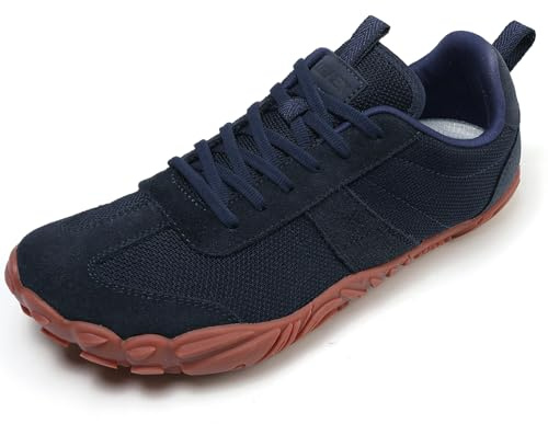UBFEN Sneakers Barefoot Shoes for Womens Mens Minimalist Trail Running Hiking Comfortable Walking Blue Size US 7.5 Women/5.5 Men