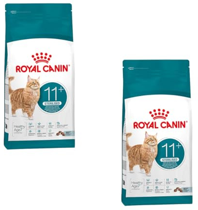 Royal Canin Ageing Sterilised 11+ | Pack Doble | 2 x 400 g | Pienso seco para gatos esterilizados a partir de los 11 años | Fórmula con el complejo HealthyAge7™ | Contiene croquetas fáciles de mastica