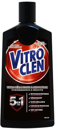 VITROCLEN – Crème Nettoyante Ultra Brillance, Dégraissant Efficace pour Vitrocéramique & Induction (Flacon 200mL) - Le lot de 4