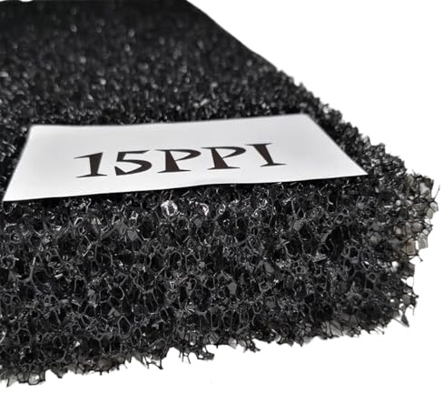 Spugna filtrante per acquari, Pratico filtro in spugna di cotone Fliter for acquario, stagno, nero(15ppi,50cmx25cmx3cm)