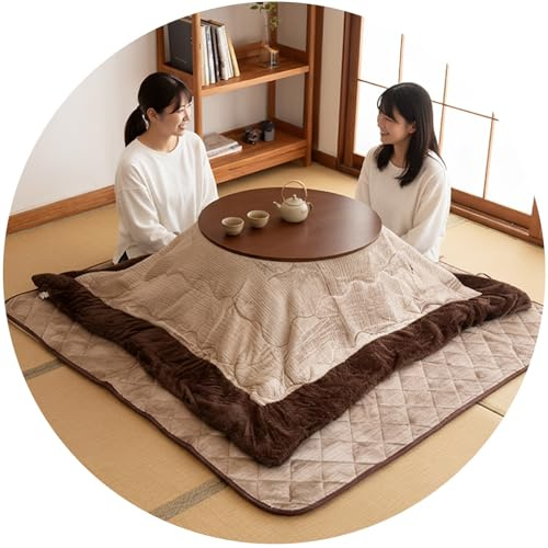 XDCXYD Set Di Tavoli Riscaldanti Rotondi/quadrati Con Riscaldatore Coperta Trapunta Per Riscaldamento Interno Della Stanza(78 * 78 * 39cm(round))