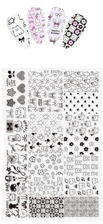 Artistic Nails Plaque de stamping en métal Accessoires de manucure Fournitures d'art pour la maison et le salon de manucure Kit d'outils d'impression