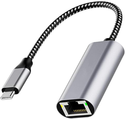 Dcaknri Adaptador Gigabit Ethernet RJ45 tipo C Dongle de red rápida para portátil/PC, conexión a Internet, adaptador USB C Gigabit LAN
