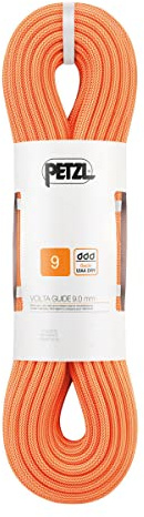 Petzl Volta Guide 9 mm Unisex Adult Climbing Rope, Orange, 100 m