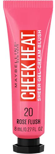 Maybelline Cheek Heat Gel Cream Blush, Lightweight, Breathable Feel, Sheer Flush Of Color, look naturale, Dewy Finish, Oil-Free, Face Makeup, Rose Flush, 0,27 Fl Oz
