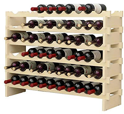 soges Estante de Madera, Estante para exhibición de Soportes de Vino, sin Estante para Vino, 60 Botellas de Vino, Almacenamiento de Vino para la Cocina del hogar
