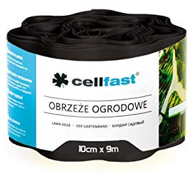 Cellfast Bordo per Aiuole Palisade Palizzata Ondulata Recinzione da Giardino Nero (10cm x9m, Nero)