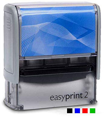 Personalisierter Stempel easyprint 2 – Selbstfärbend mit Individuellem Wunschtext zum Bestellen – 5 Zeilen, 47x18 mm – Abdruck Schwarz