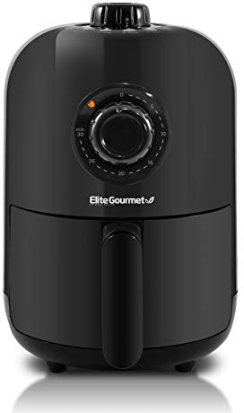 Elite Gourmet EAF1121 Personal 1.1 Qt. Compact Space Saving Electric Hot Air Fryer Oil-Less Healthy Cooker, Timer & Temperature Controls, 1000W