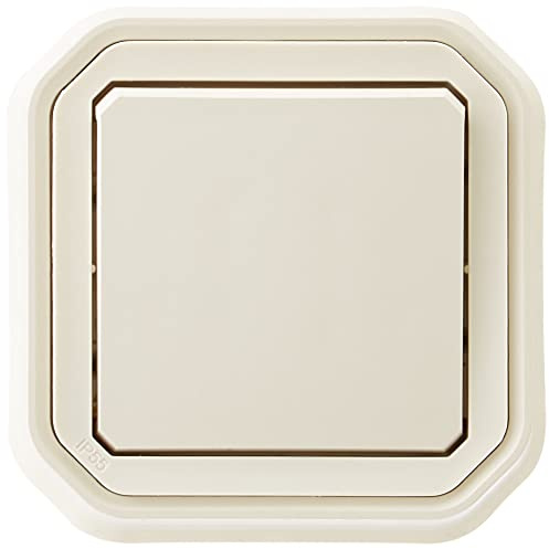 LEGRAND | Interrupteur Ou Va-Et-Vient Plexo, Beige Encastré À Griffes, Étanche IP55 Pour Intérieur Et Extérieur, Résistant Aux Chocs IK08, Connexion Rapide Sans Outil