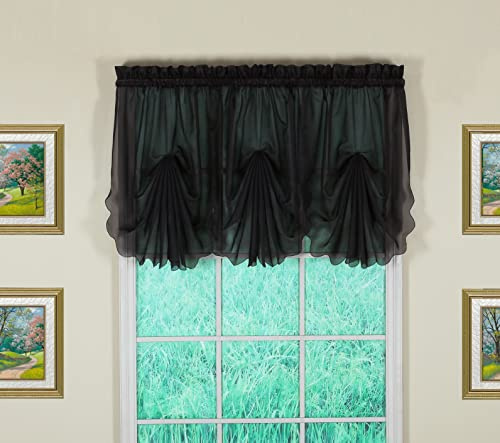 Today's Curtain Emelia Original Cantonnière en Voile, Noir, 76,2 x 101,6 cm (l x L)