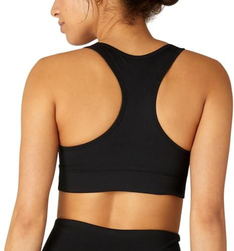 FM London Racerback Sports Bra for Women, Seamless Shock Absorber Sports Bra for Fitness & Yoga, Padded Sports Bra Designed to Sit Firmly but Gently on Your Skin, Black, L