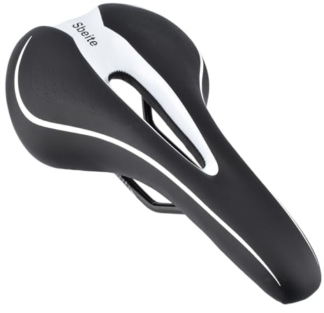 Sbeite Sillín de Bicicleta de montaña Duradero, Negro y Blanco