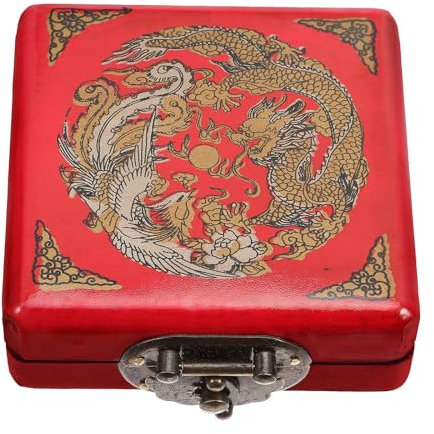 OSALADI Chinois Bijoux Boîte À La Main Vintage Bijoux Organisateur En Bois Cadeau Boîte Antique Bijou Cas Dragon Bracelet Contenant Bracelet Titulaire Pour Les Femmes Trésor Boucle