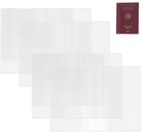 RTRTGS 4pcs Protège Passeport,Pochette Passeport,Etui Passeport,Housses de Passeport Transparentes,Couvertures de Passeport,Protecteur de Passeport en Plastique,Nouveau Passeport Etui,135 * 190mm