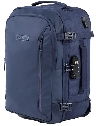 BidMamba Ryanair Mochila Equipaje de Mano 40x20x25, Mochila Bolsa 20L Easyjet Vuelos Low Cost - Azul Marino