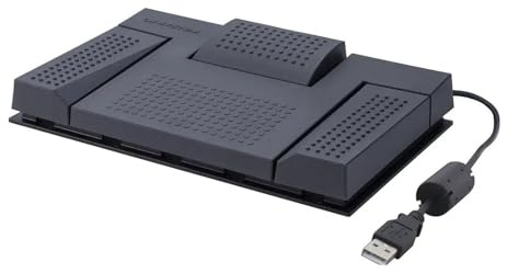 OM System AS-2700 Transkriptionskit – USB-Fußpedal, Stereokopfhörer, leistungsstarke ODMS R8 Software für effiziente Audio Transkription am Windows-PC