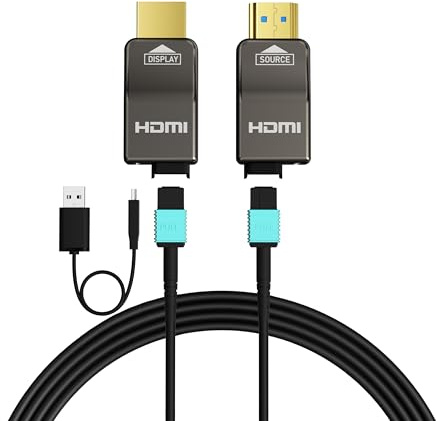 RUIPRO 8K HDMI 2.1 Kabel mit abnehmbarem Stecker aus reiner Glasfaser, 6 m, armiert, Ultra High Speed 48 Gbit/s, 8K@60Hz, 4K@120Hz, Dynamic HDR, eARC, für Leerrohre, Xbox, Beamer, RTX 3080/4090