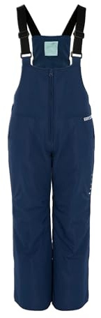 KADVA Pantalones de esquí para niños SKIRO Pants JR en Azul Marino, Talla 122 cm, Resistente al Agua y al Viento, con Bolsillos Abiertos y Tirantes. Equipado con Elementos Reflectantes y Logotipo