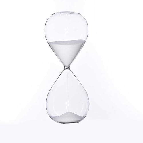 Timer A Clessidra, Timer A Uovo, Timer da Cucina con Orologio A Sabbia, Timer A Sabbia Colorata, Clessidra di Vetro, Timer Orologio A Sabbia per Gioco in Aula Decorazione Dell'uff, White, 10 min