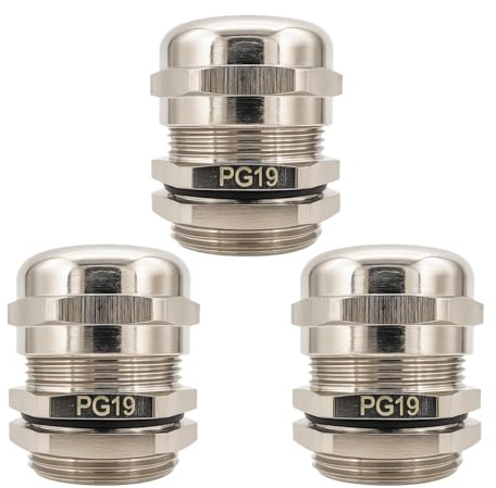 Gebildet Metal PG19 Cable Gland, Plastic Waterproof Adjustable 12-16mm IP68 Cable Gland Joint, Wire Protector with Rubber Gaskets, M24*1.5 Wire Connector