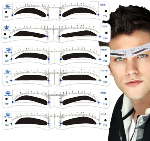 Eyebrow Stencil Kit - 12 Piece Reusable Eyebrow Template Headband With Brush & Razor | Men's & Women’s DIY EyebrowShaper For Quick & Perfect Brows | Portable & Easy Clean Beauty Makeup Tool