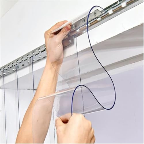 Heavy-Du PVC-remsdörr för klädkammare och frys – 90 x 400 cm (35,43 x 157,48 tum) överlappande 3 cm | Vinylplastremsor för lager och kylrumslösningar