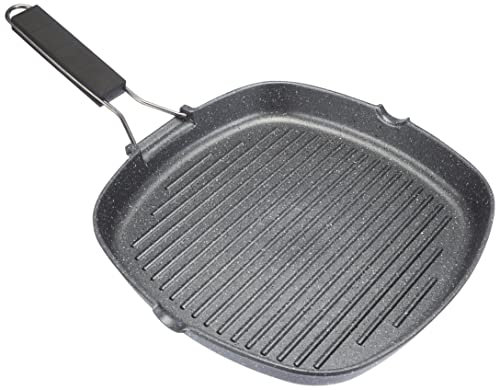 Tognana WI758BCAMNF Grill Quadra con Manico Pieghevole Mythos, Alluminio, Grigio, 1