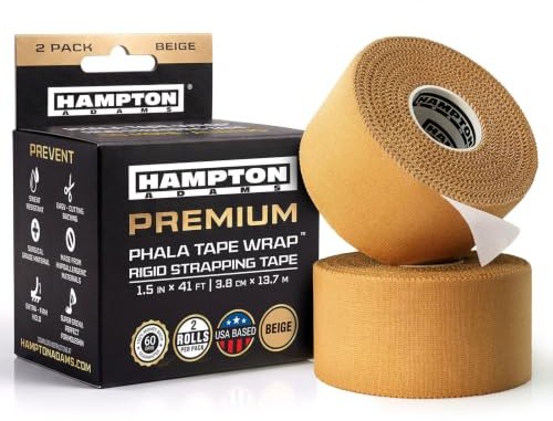 Hampton Adams Rigid Strapping Tape, Extra Sticky Athletic Tape, Beige
