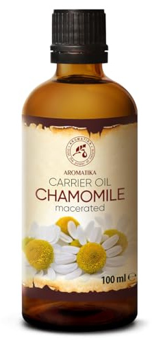 AROMATIKA Chamomile Carrier Oil 100 ml - Natural Base Oil for Face, Lips, Hands, Nails, Hair & Body Care - Moisturising, Nourishing Cosmetic Oil for Massage, Relaxation, Soft Skin & Beauty Care