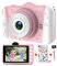 Kinderkamera - Digitalkamera, mit 3,5-Zoll-Großbildschirm 1080P HD 12MP Eingebaute 32GB SD-Karte USB Wiederaufladbare Selfie Kamera für 3-10 Jahre Alter Mädchen Geburtstag Kinder Spielzeug, Rosa