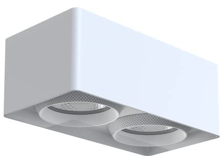 FOOC LED Aufbauleuchte flach mit großer Leuchtfläche - LED mit 18W warmweiß 230V - Platz Aufbaustrahler 36° Abstrahlwinkel Deckenleuchte für Innenbeleuchtung