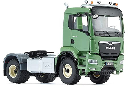 Wiking 077650 MAN TGS 18.510 4x4 BL Autocarro a 2 Assi, 1:32, Metallo,Plastica, Da 14 Anni, Sistema di Controllo della Pressione degli Pneumatici, Griglia del Radiatore Apribile, Verde (Ackerdiesel)