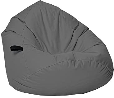 Momiralland Sitzsack Tropfenform Kastanie - für Kinder & Erwachsene – Indoor wie Outdoor da er Wasserfest ist– füllung EPS Perlen. (Anthrazit, XXL - Durchmesser 88 cm für Erwachsene)