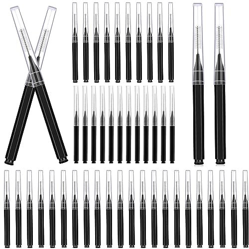 100 Pcs Micro Eyebrow Brush with Cap Brow Lamination Brush Eyelash Brushes Eyebrow Spoolie Lash Lift Tools for Eyebrows and Eyelashes Extensions Brow Laminat