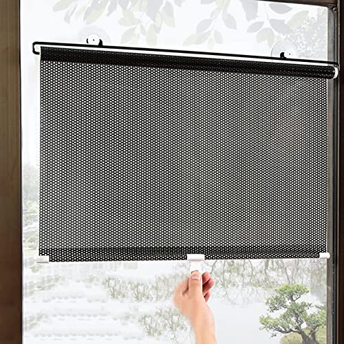 Tenda a Rullo con Ventosa Protezione Solare,Tenda Avvolgibile Oscurante,Tenda per Finestra Termica Portatile,Schermo Privacy per Balcone,Ufficio,Bagno,Auto,Senza Perforazione (75x125cm(29x49in))