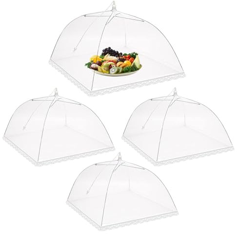 Abdeckhauben FüR Lebensmittel Faltbare Abdeckhaube Lebensmittel 4er Set Abdeckhaube Essen Fliegenhaube Lebensmittel Obstnetz Gegen Fruchtfliegen FüR Essen Lebensmittel Grill Partys Buffets Camping