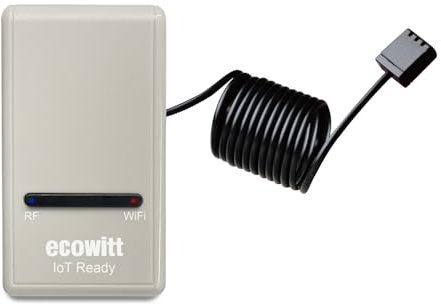 ECOWITT Gateway GW1200 für Wetterstation mit Außensensor, Innenbereich 3 in 1 Temperatur, Feuchte- und Barometersensor für Heimbüro IOT, Basisstation für Ecowitt Sensor Serie 868 HMZ