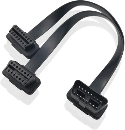 BRIEFECE OBD2 Splitter Extension Cable 30CM,Y Splitter Cable OBD2 Cable Diagnostic Device, 16 Pin Male to Female Extension Cord,(1pcs)